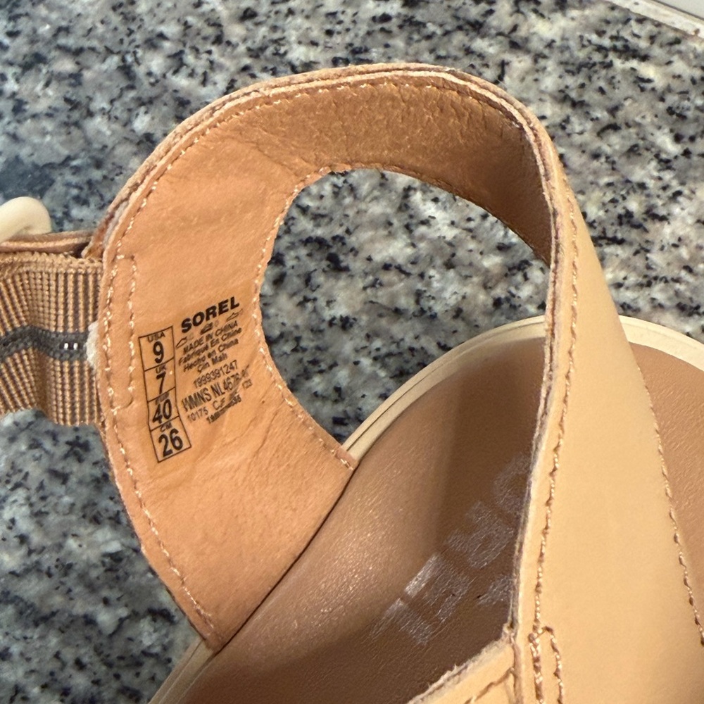 Sorel Joanie III Ankle Strap Wedge Platform Sandal in Honest Beige - Picture 4 of 6